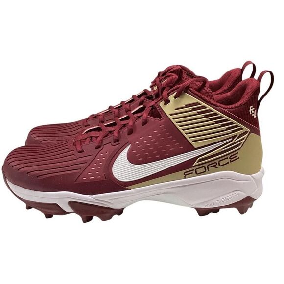 Nike Football Cleats Mens18 Red Gold White FSU Seminoles Force Savage Pro 3 NEW - Picture 6 of 8